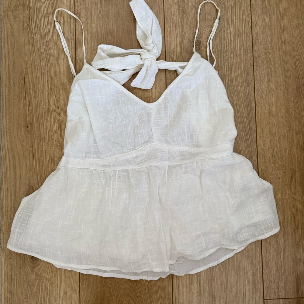 Abercrombie & Fitch White Camisole with Bow Detail